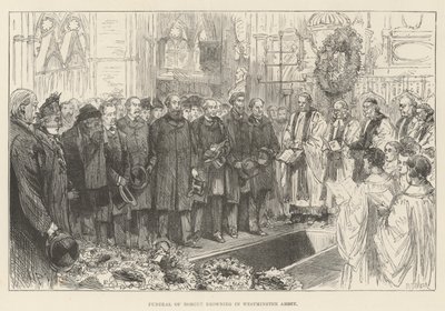 Funeral of Robert Browning in Westminster Abbey by Melton Prior